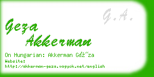 geza akkerman business card